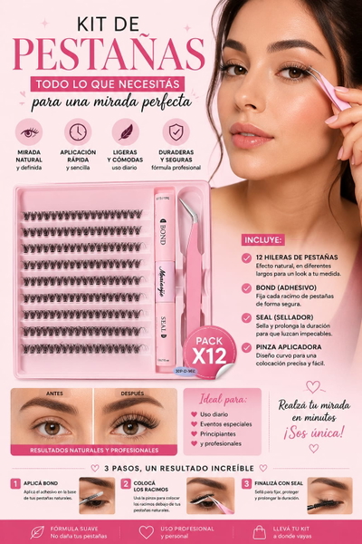 Kit de Extension de Pestañas x12