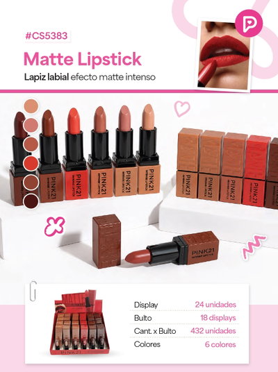 PINK 21 Labial Barra Matte Intense
