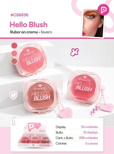 PINK 21 Rubor Hello + Llavero