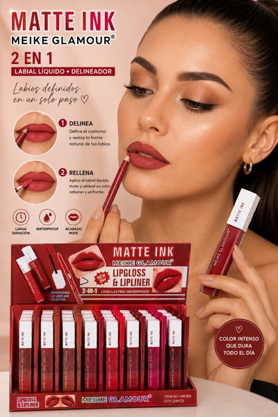 Labial Liquido + Delineador Super Stay Pack x8