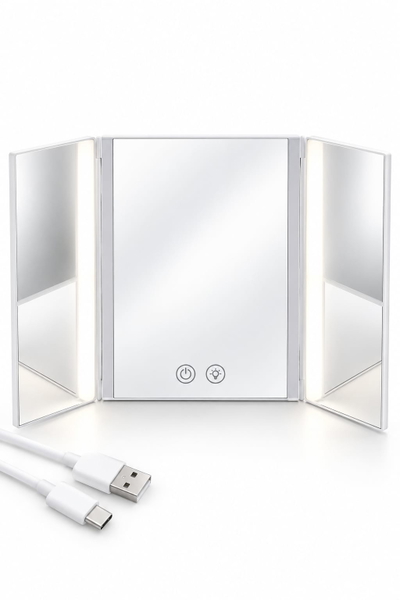 Espejo Plegable Led 3 Piezas con Correa