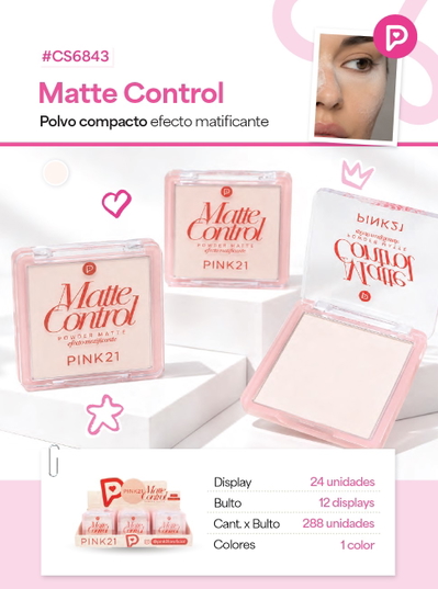 PINK 21 Polvo Compacto Matte Control