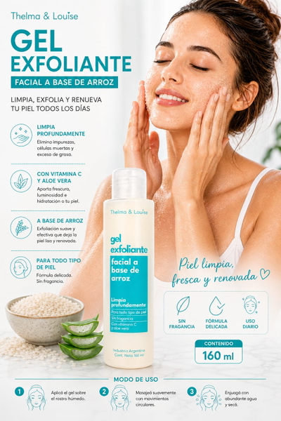 TYL Gel de Limpieza Facial Exfoliante a Base de Arroz 160ml
