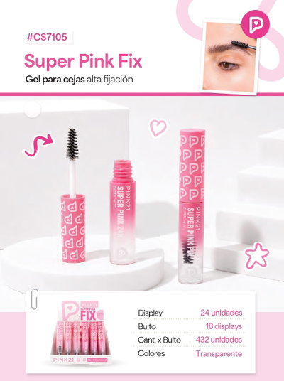 PINK 21 Gel de Cejas Transparente Super Pink Fix