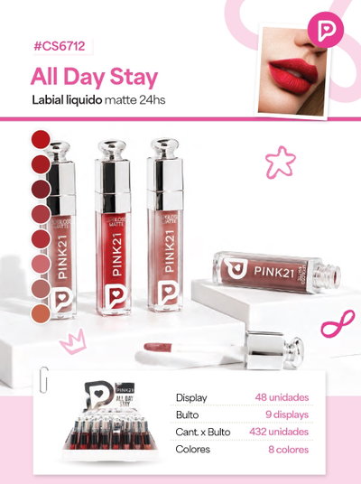 PINK 21 Labial Liquido All Day Stay 24hs