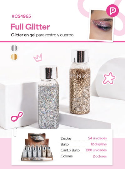 PINK 21 Glitter Full para Rostro y Cuerpo