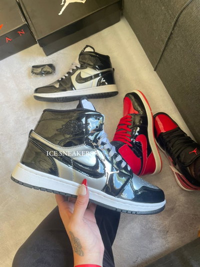 Air Jordan 1 Charol gris/negro
