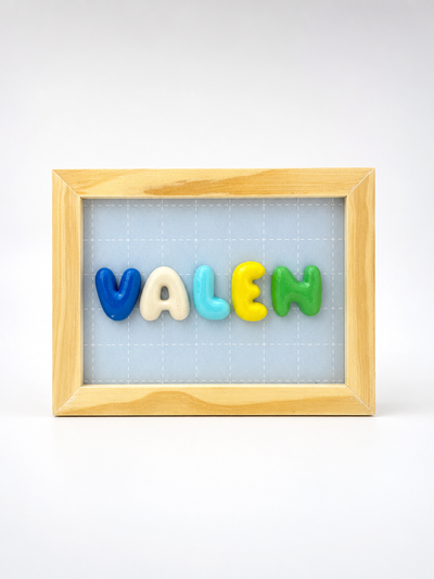 Cuadro Personalizado con Nombre Letras Burbujas