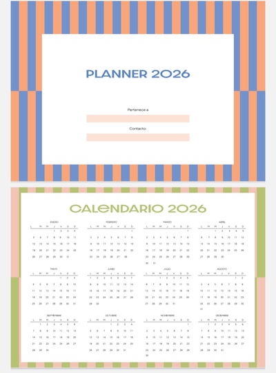 PDF - Planner mensual 2026 color