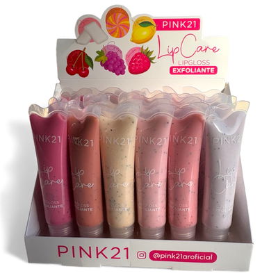 Lip Care Exfoliante Pink21 – Gloss Reparador con Partículas Naturales