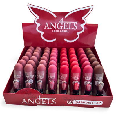 Lápiz Labial 4 Angels – Color Intenso y Acabado Suave (8 Tonos)