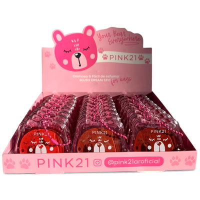Rubor en Crema Pink21 Bear – Cremoso • Fácil de Difuminar • 3 Tonos