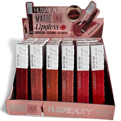 Labial Líquido Huxiabeauty Matte Ink – Larga Duración • Full Color • 6 Tonos