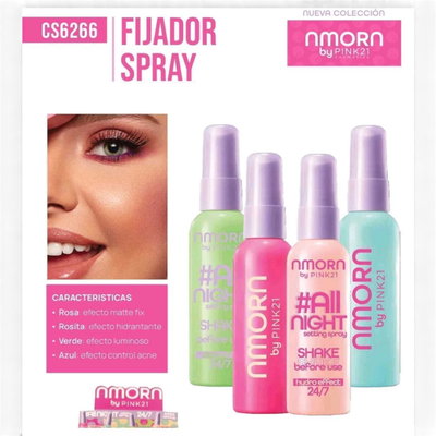 Fijador de Maquillaje en Spray – NMORN by Pink21 | 4 Efectos