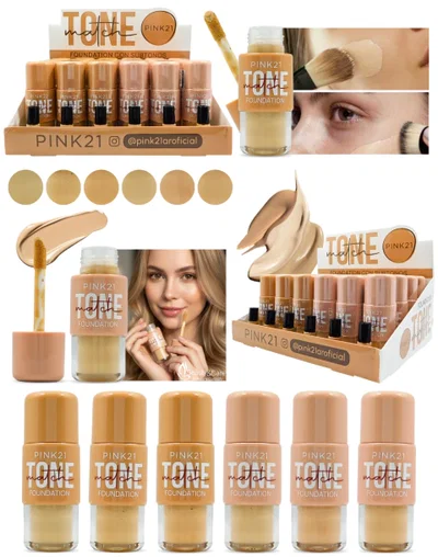 Base Líquida Pink21 Tone – Cobertura Natural • Acabado Uniforme • 6 Tonos