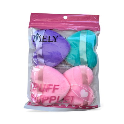 Puff de Terciopelo en Forma de Corazón – Set x4 | MELY