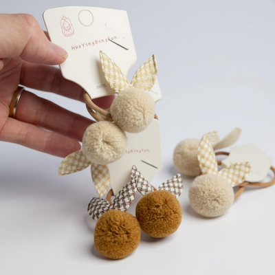 Moño Pompón Bunny Chic x2unidades 