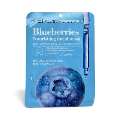 Mascarilla Facial TEI Blueberries – Nutrición & Ácido Hialurónico (Hidratación Profunda)