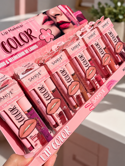 Lip combo labial líquido intransferible + delineador - Saniye 