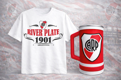 Remera 5 Grandes Sublimada + Jarra 500ml