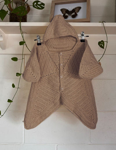 Enterito de estrella hecho a crochet