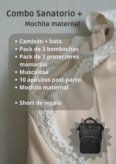 Combo Sanatorio completo con short de regalo+ Mochila maternal