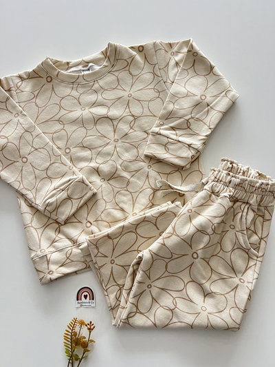 Conjunto Flower Beige