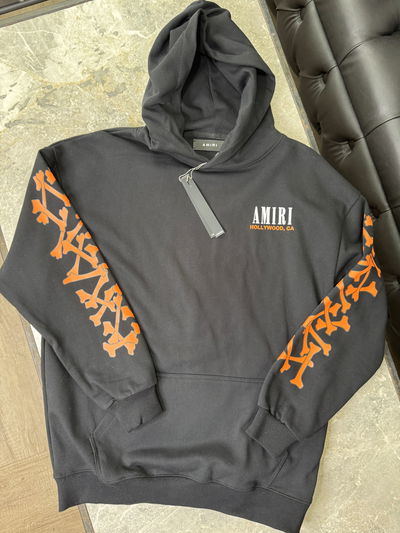AMR HOOD SWEATERSHIRT WITH BONE PRINT