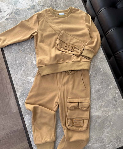 FF BEIGE SWEATSHIRT AND PANT SET