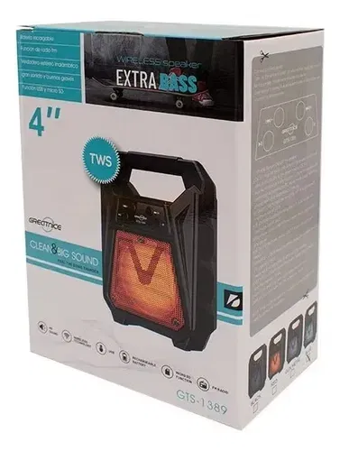 PARLANTE BLUETOOTH 4'' GREATNICE GTS-1389