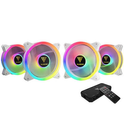 Cooler Gamdias Aeolus M2-1204R Blanco Pack x4
