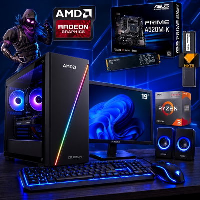 PC Completa Ryzen 3200G + Monitor 19" 75hz + Periféricos