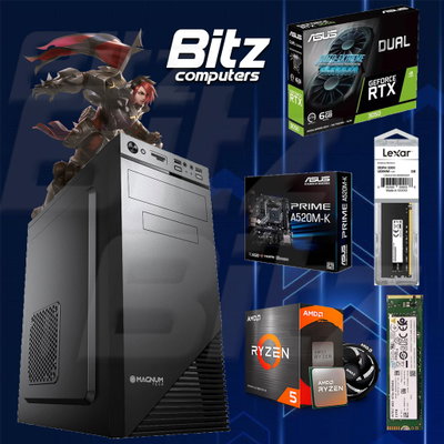 PC Ryzen 5500 - RTX 3050 6GB - 16GB - 512GB m.2 - Magnum Tech 600w