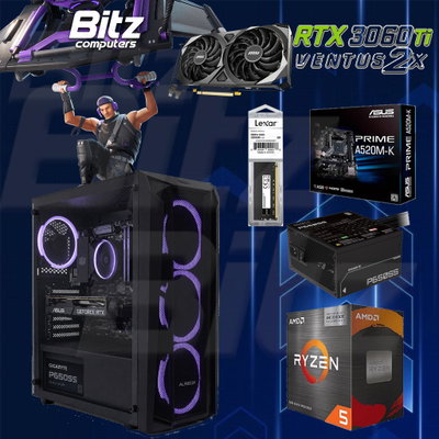PC Ryzen 5 5500 - RTX 3060TI 8GB - 16GB - 512GB m2