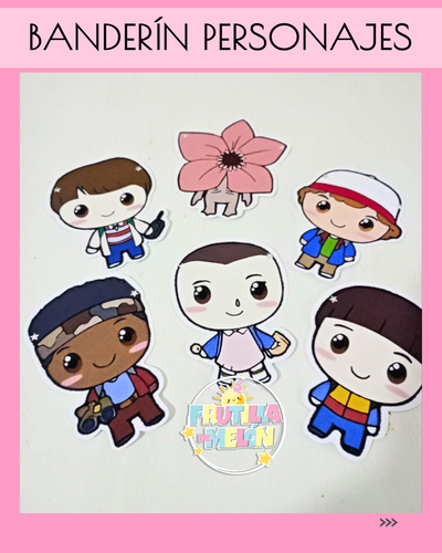 Banderín personajes x6