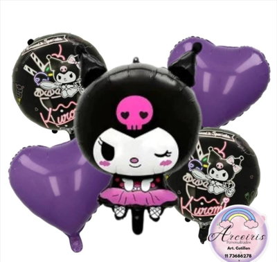 SET 5 GLOBOS KUROMI