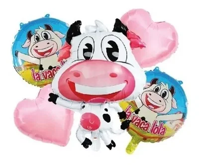 SET DE 5 GLOBOS DE LA VACA LOLA