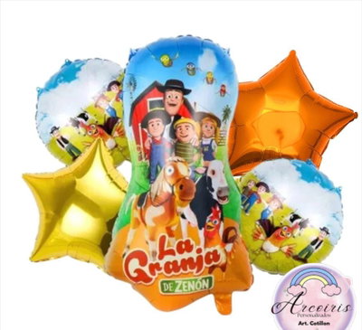 SET DE 5 GLOBOS BARTOLITO LA GRANJA