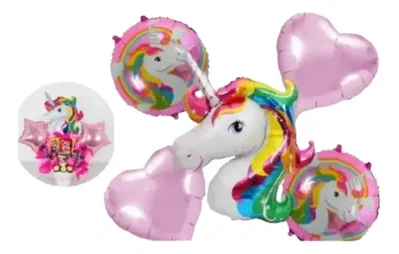SET DE 5 GLOBOS DE UNICORNIO