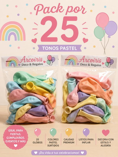GLOBOS PASTELES 9'' SURTIDOS