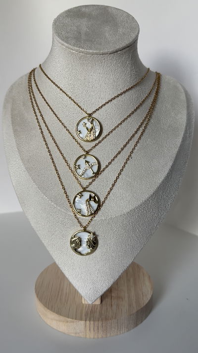 Collar con dije de signos zodiacales 