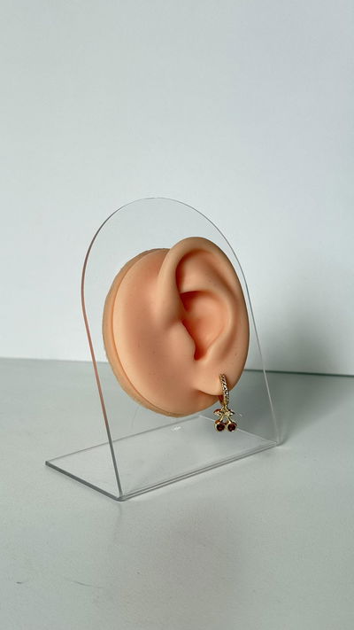 argollitas con dije de cereza 