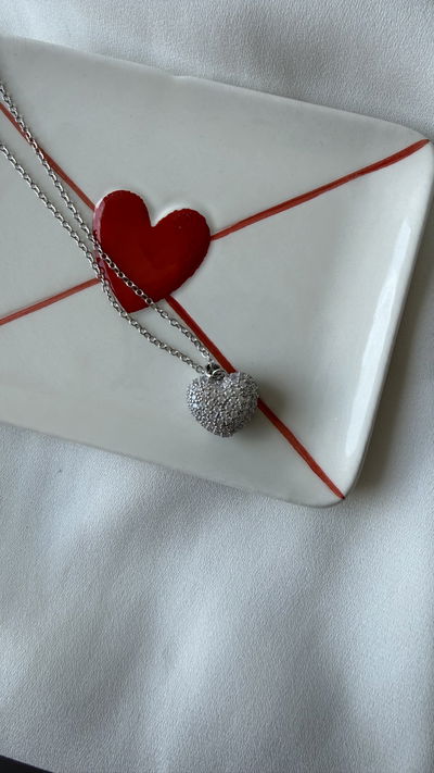 Collar corazón brilloso 