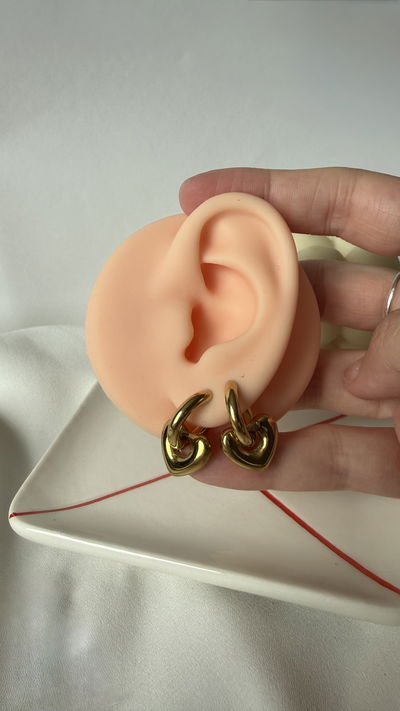 Aros corazón pasante 