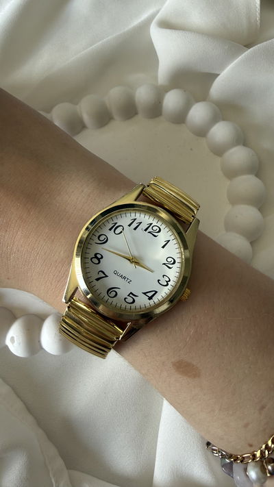 Reloj redondo malla elástica 