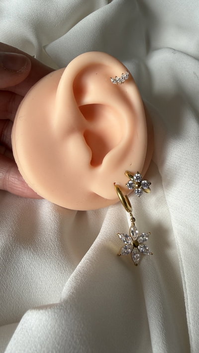 Piercing para la oreja 3 hojitas 
