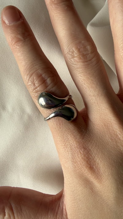 Anillo doble gota 