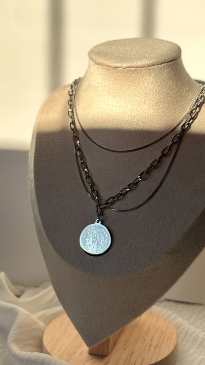 Collar triple silver