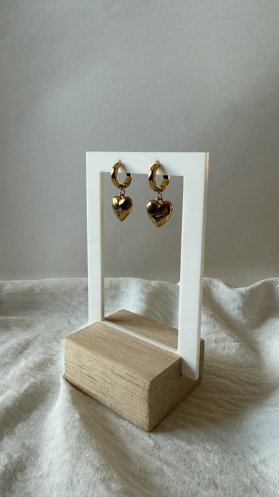 Aros corazones grabados