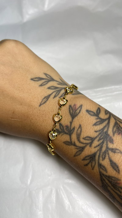 Pulsera corazón transparente 
